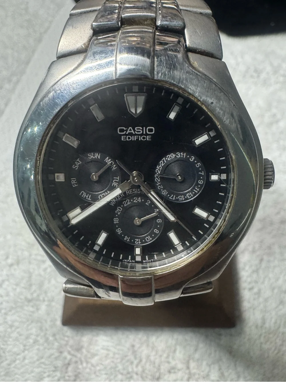 Casio Edifice Stainless Steel Black Dial Men's Watch